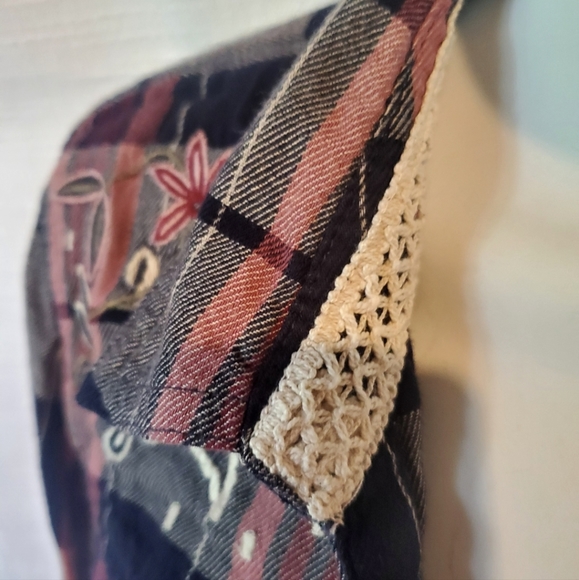 Vintage America Blues sz L Embroidered Flannel - Picture 2 of 9